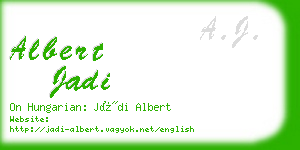 albert jadi business card